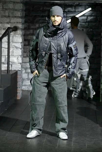 DOLCE&GABBANA 2003AW Bondage Harness Leather Nylon Zip-Up Jacket