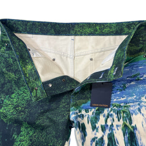 LOUIS VUITTON 2022SS Virgil Abloh "Amen Break" Landscape Print Denim Pants