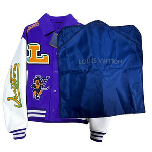 LOUIS VUITTON 2022AW MULTI PATCH MIX LEATHER VARSITY JACKET WITH KEYCHAIN