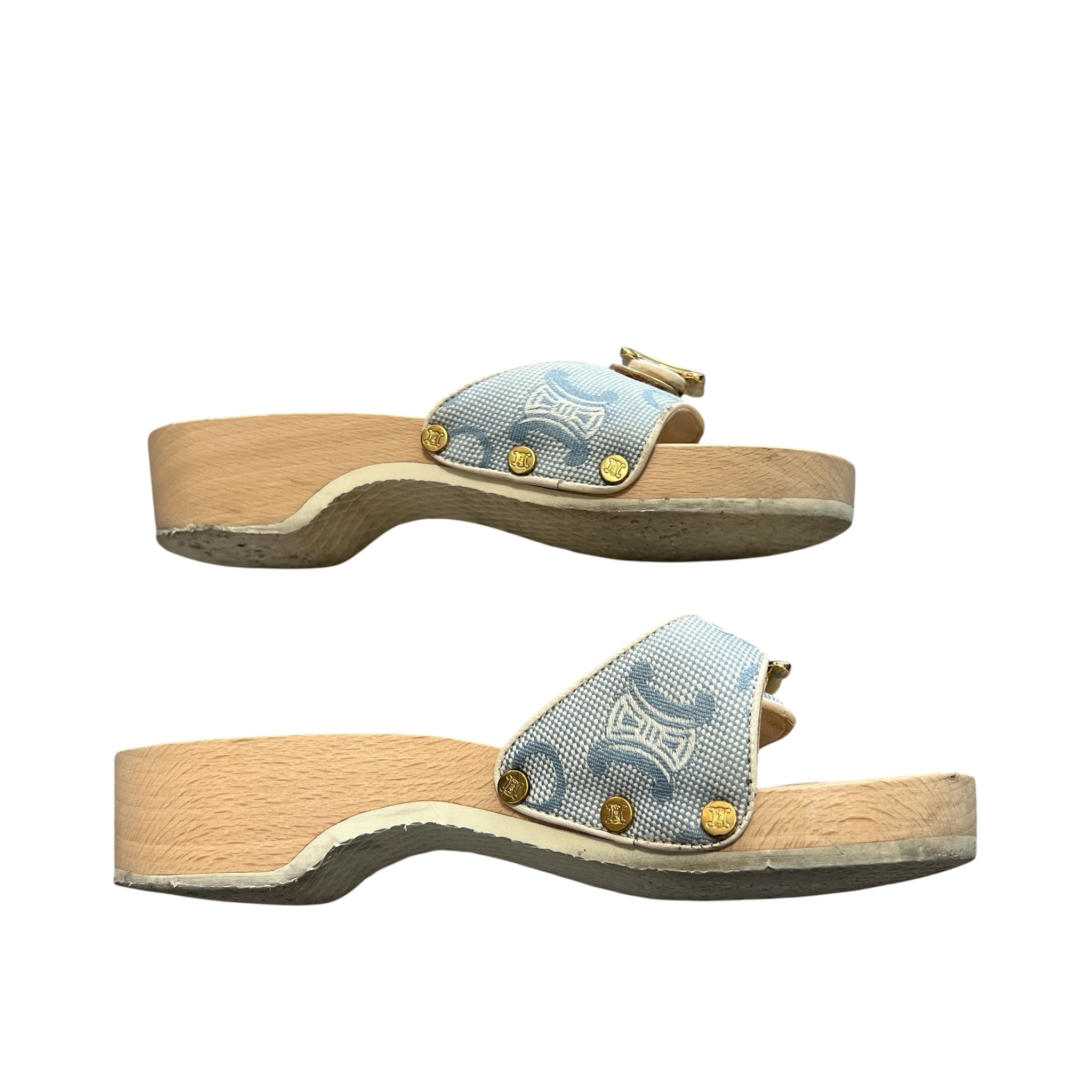 CELINE × Scholl Triomphe Charm Wood Sandal