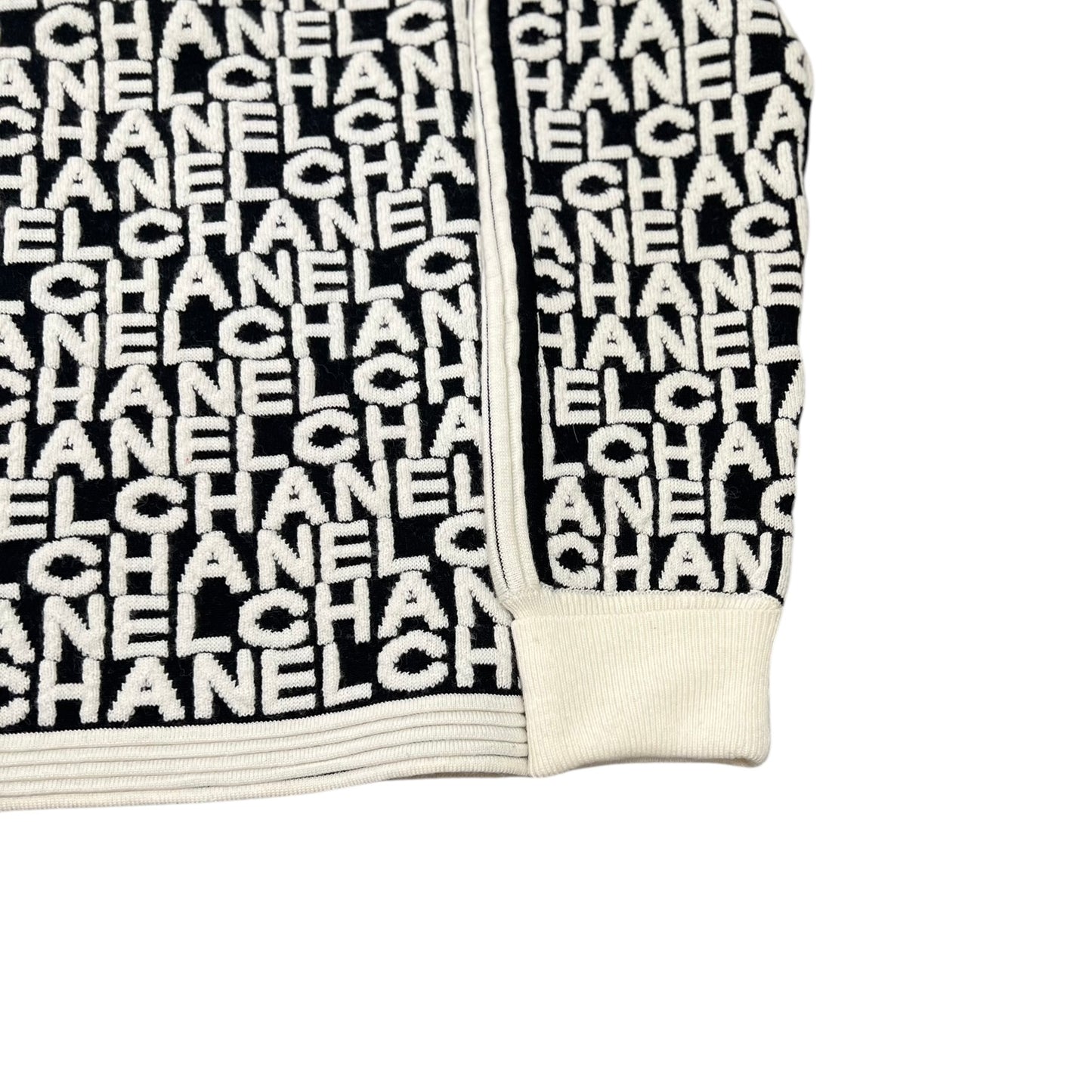 CHANEL Shoulder Open Wool Logo Knit