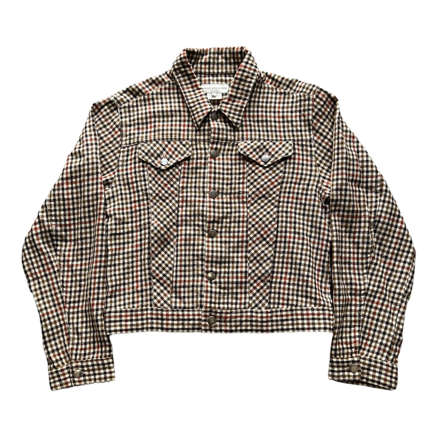 DRIES VAN NOTEN wool check work jacket