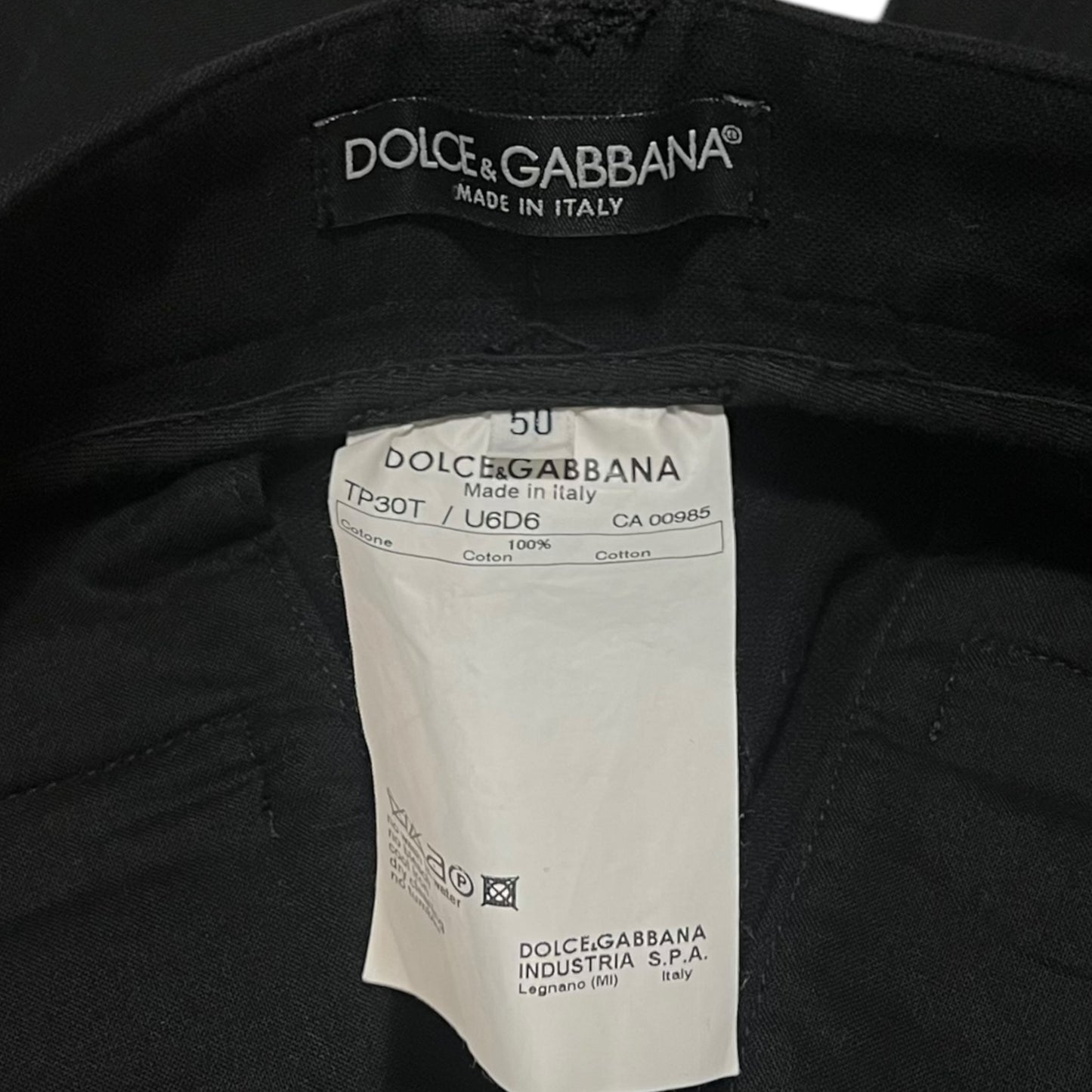 DOLCE&GABBANA 2003AW Side Zip Double Knee Belt Side Zip Bontage Pants