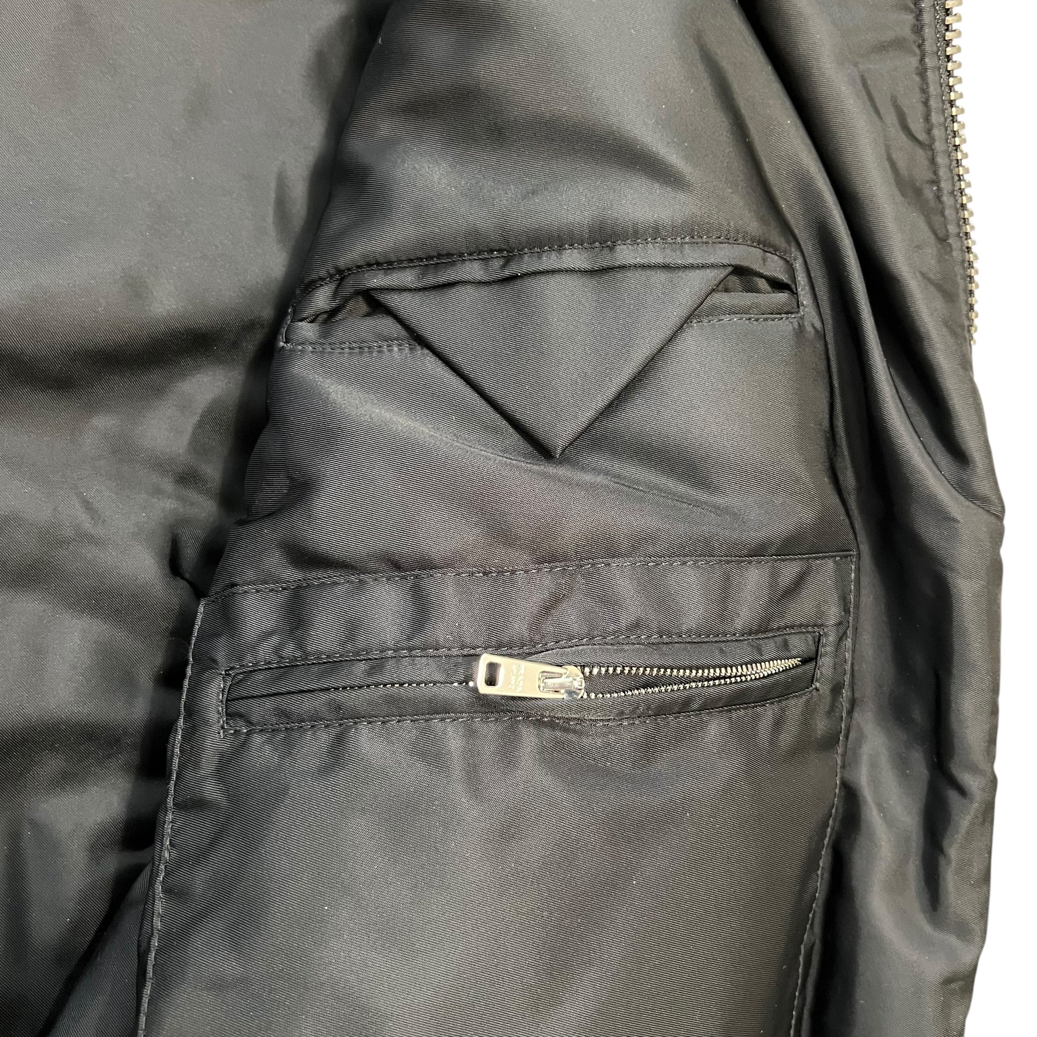 PRADA Raf Simons 21AW Rum Skin Triangle Nappa Leather Oversized Bomber Jacket
