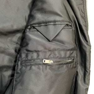 PRADA Raf Simons 21AW Rum Skin Triangle Nappa Leather Oversized Bomber Jacket