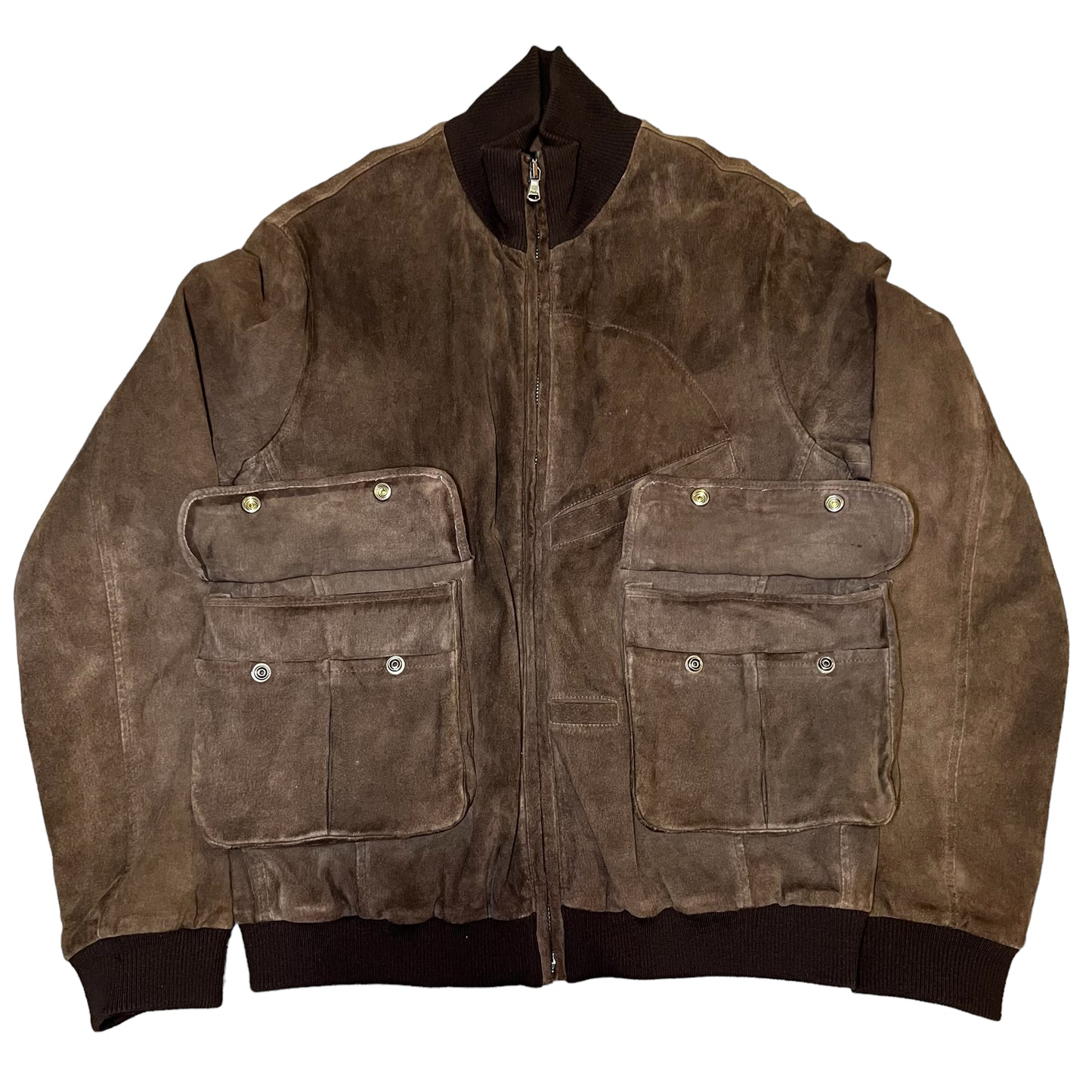 HELMUT LANG 2005AW SUEDE LEATHER BOMBER JACKET DARK BROWN