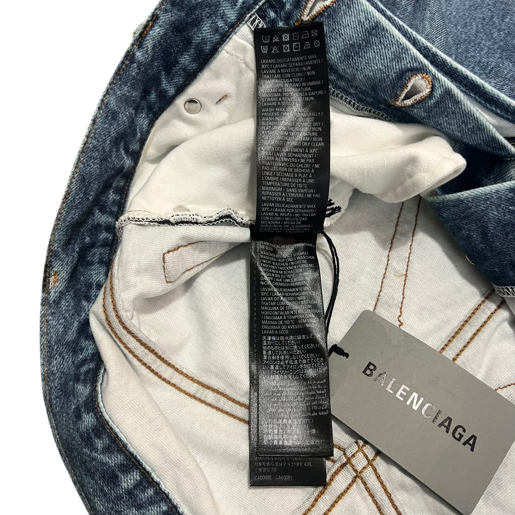 BALENCIAGA 2022AW Trompe-l'oeil Heavy Cotton Jersey Denim Baggy Pants
