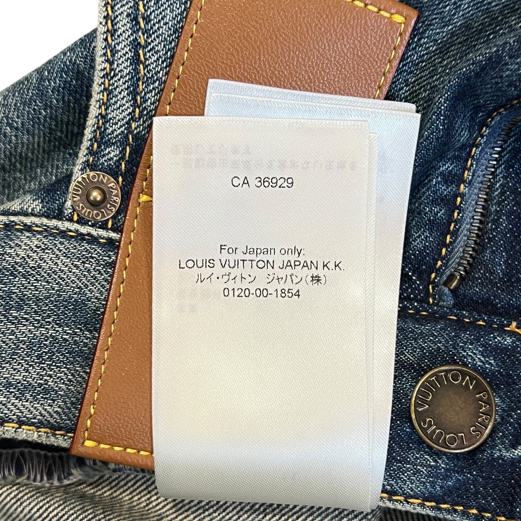 LOUIS VUITTON 2024SS Monogram Leather Patchwork Cotton Denim Pants