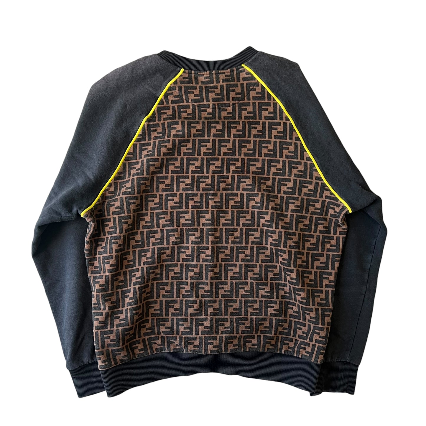 FENDI ZUCCA FF all over pattern sweatshirt brown black sweatshirt tops sweatshirt brushed lining embroidery