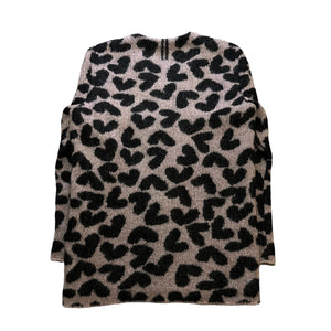 SAINT LAURENT PARIS 2014AW × HEDI SLIMANE HEART PATTERN MOHAIR BREND CARDIGAN PINK