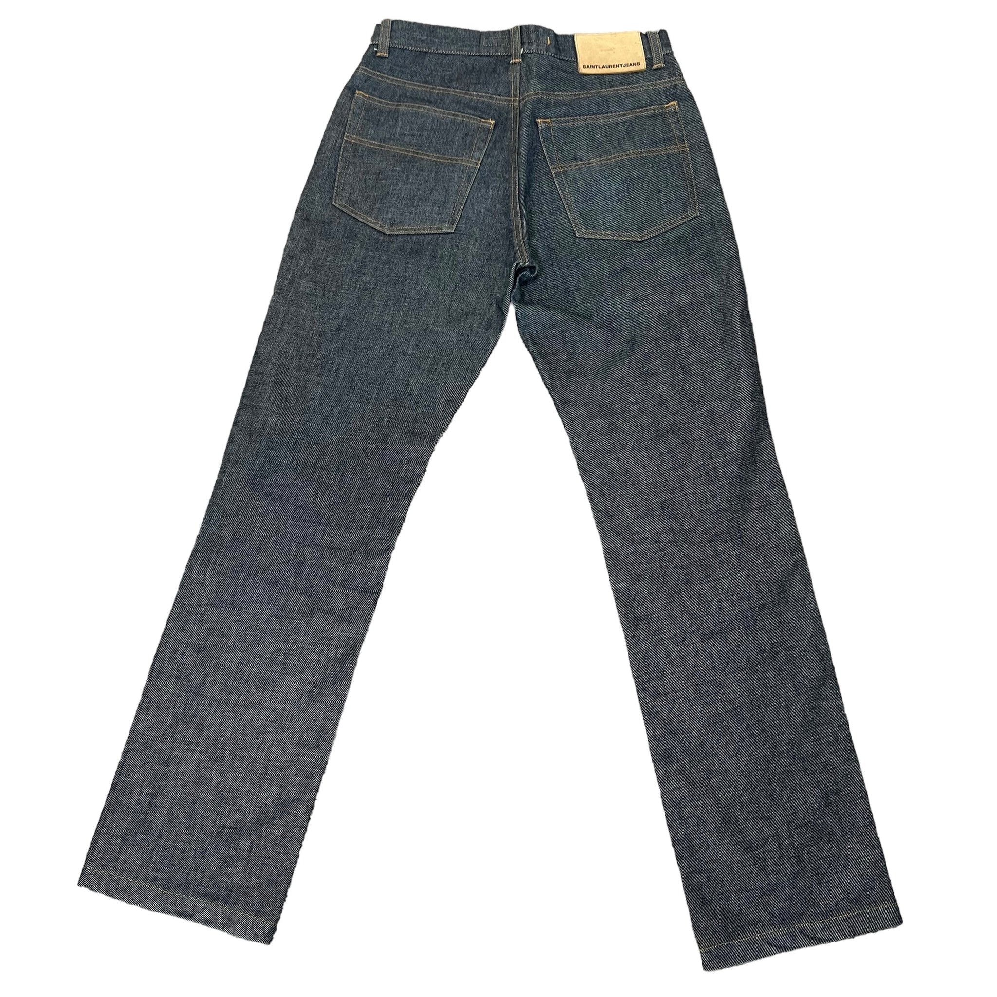 SAINT LAURENT JEANS BUTTON FLY STRAIGHT DENIM PANTS 90s HEDI SLIMANE