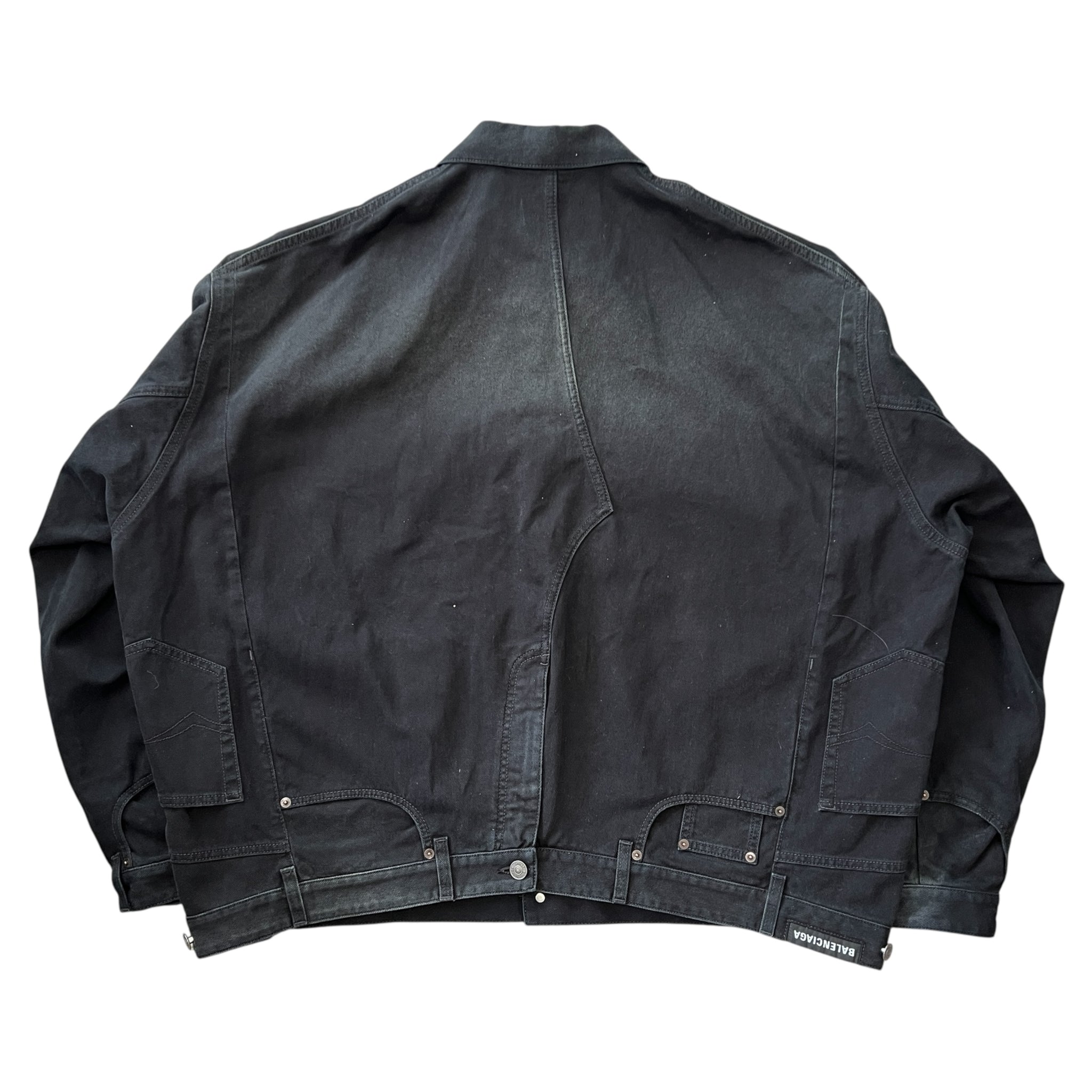BALENCIAGA 2023年冬 LOOK16 解体再構築 ブラックデニムジャケット M