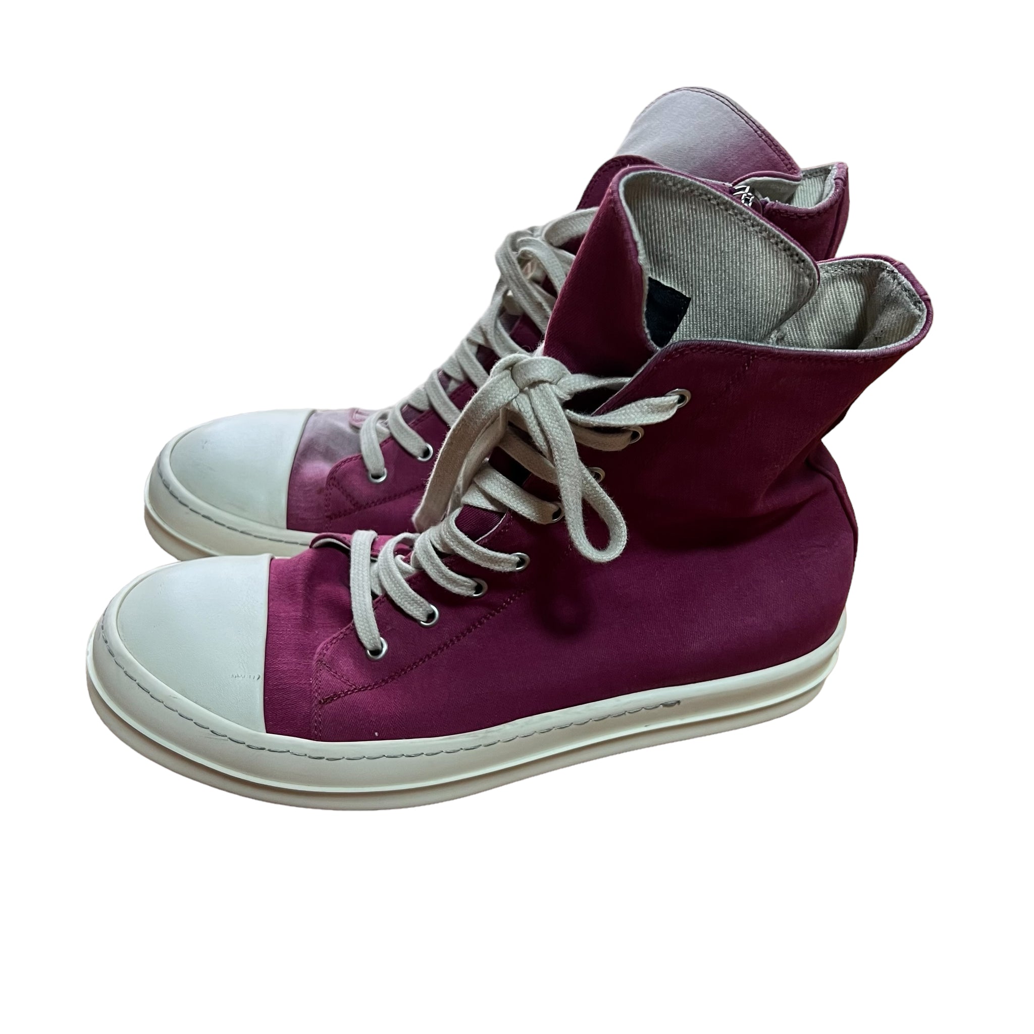 RICK OWENS 2019AW LARRY FUXIA RAMONES HI-TOP SNEAKER