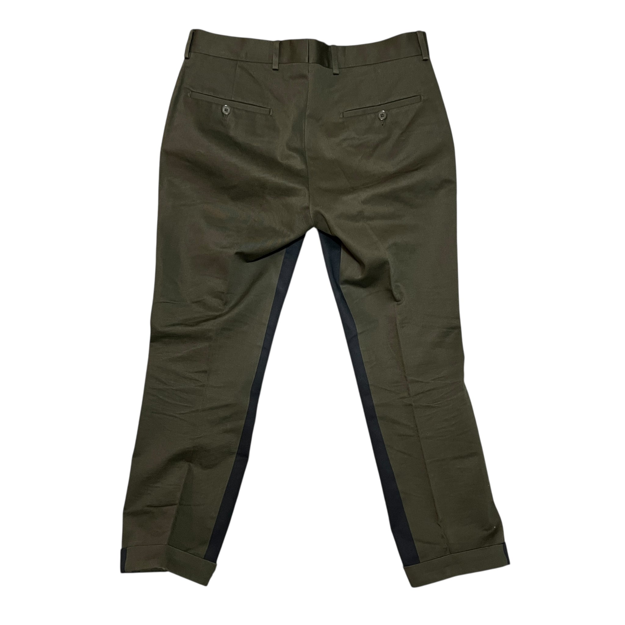 HERMES Military Bi-color Cotton Straight Pants