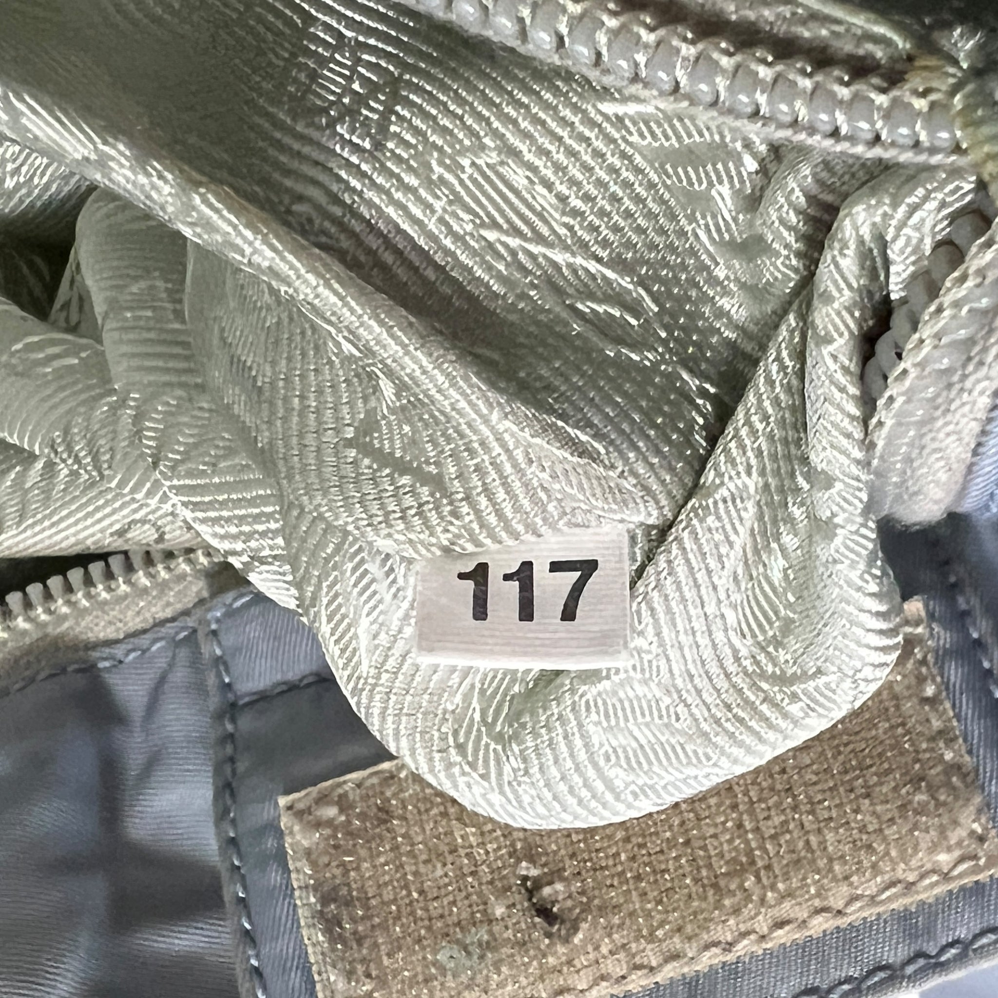 PRADA Leather Straps Logo Plate Nylon Tote Bag