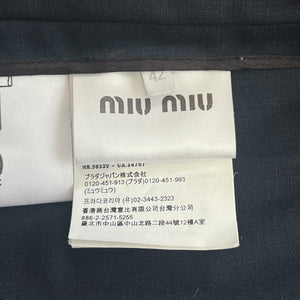 MIU MIU SS2024 Mohair-Blend Zip Blouson Jacket (Navy / Made in Italy)