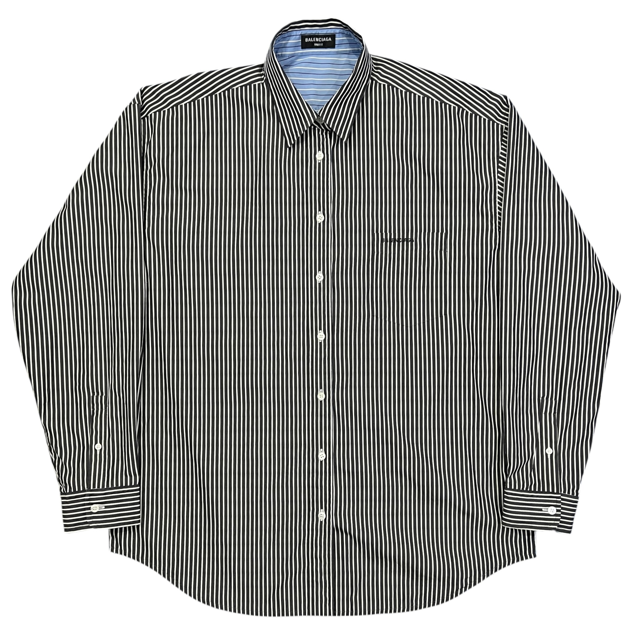 BALENCIAGA 2021 Fall Demna Gvasalia UNIFIT Striped Reversible Oversized Shirts