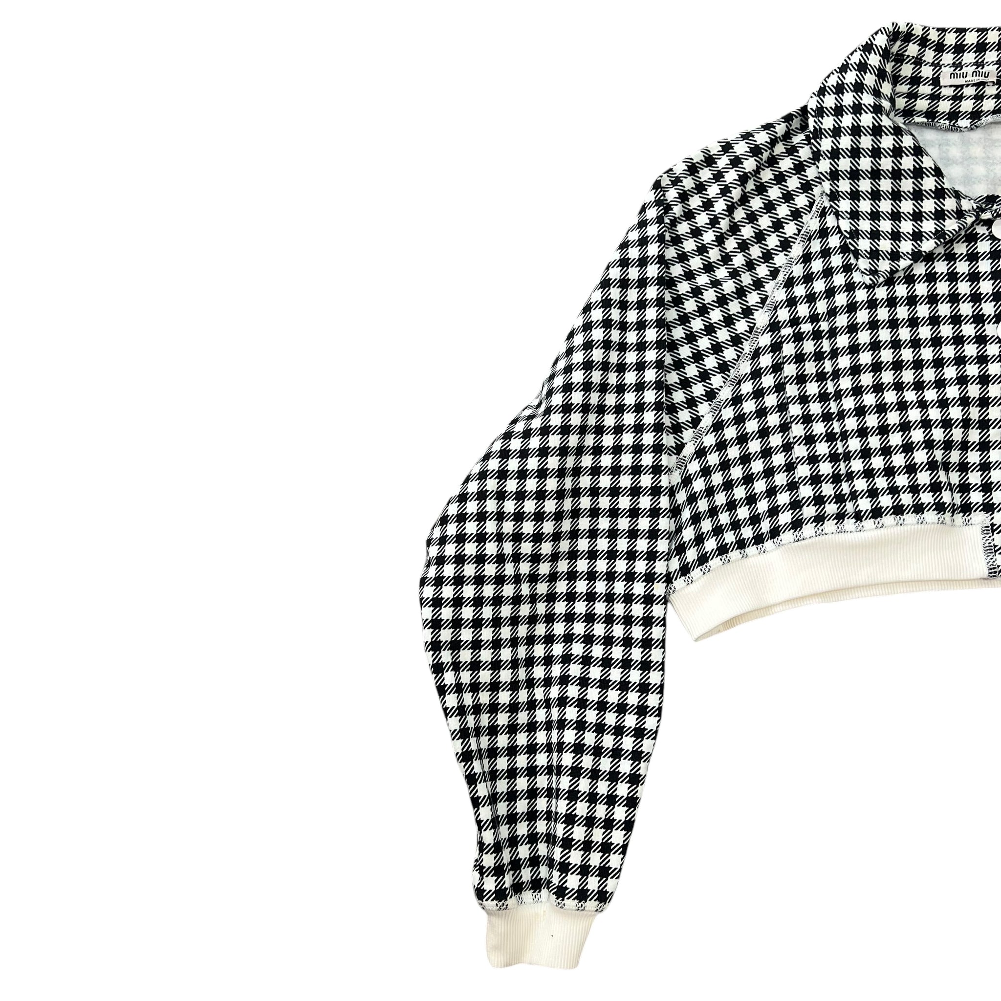 MIU MIU Check Sweat Short Jacket and Short Pants Set Up