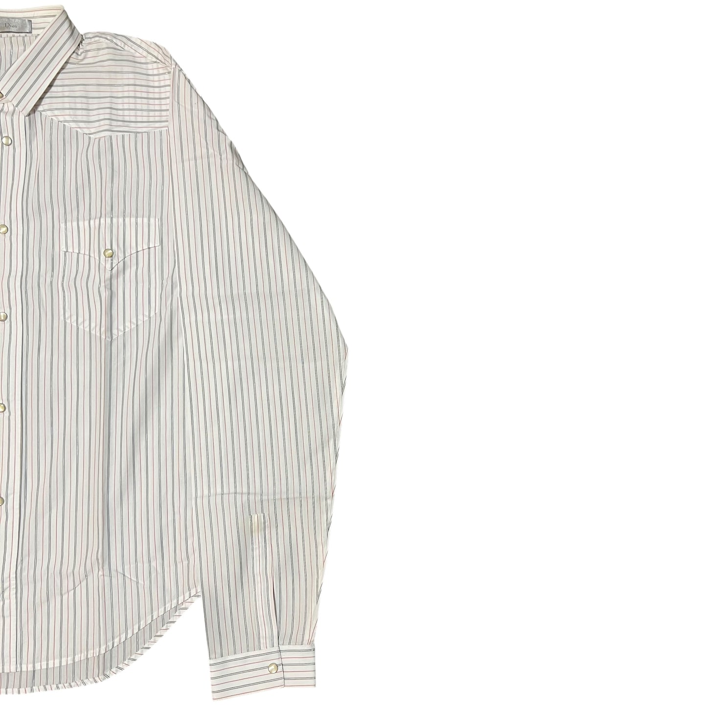 DIOR HEDI SLIMANE Glitter Stripe Dress Shirt