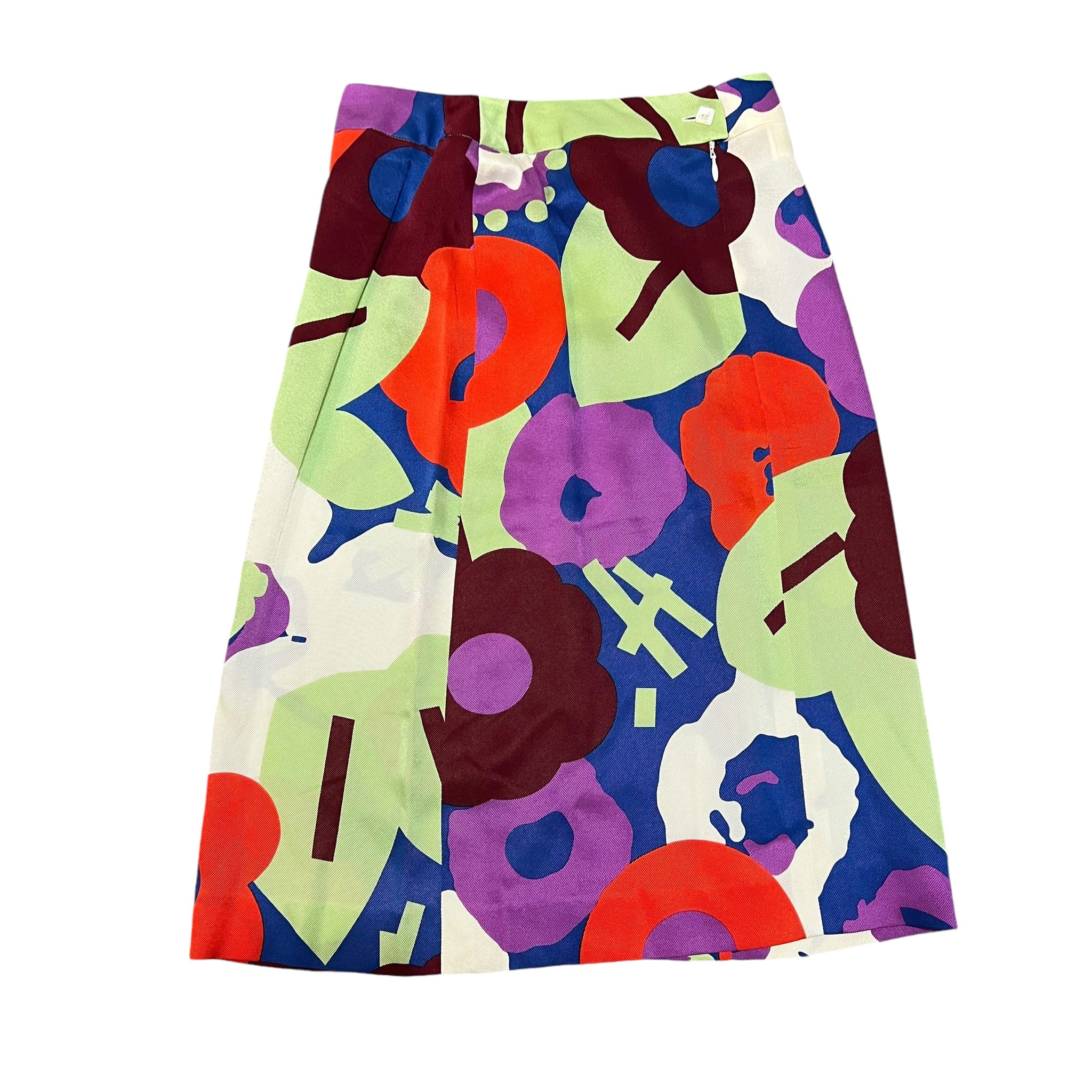 CHANEL 2000s 3pieces set Tweed Green double-buttoned skirt-surit jacket, Chanel printed skirt, and pinted top