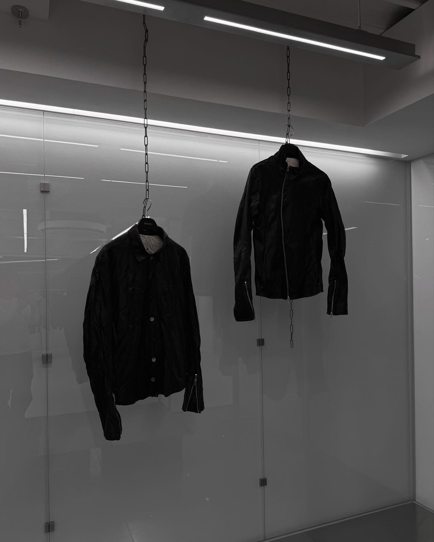 San Curved-Zip Leather Single Riders Jacket