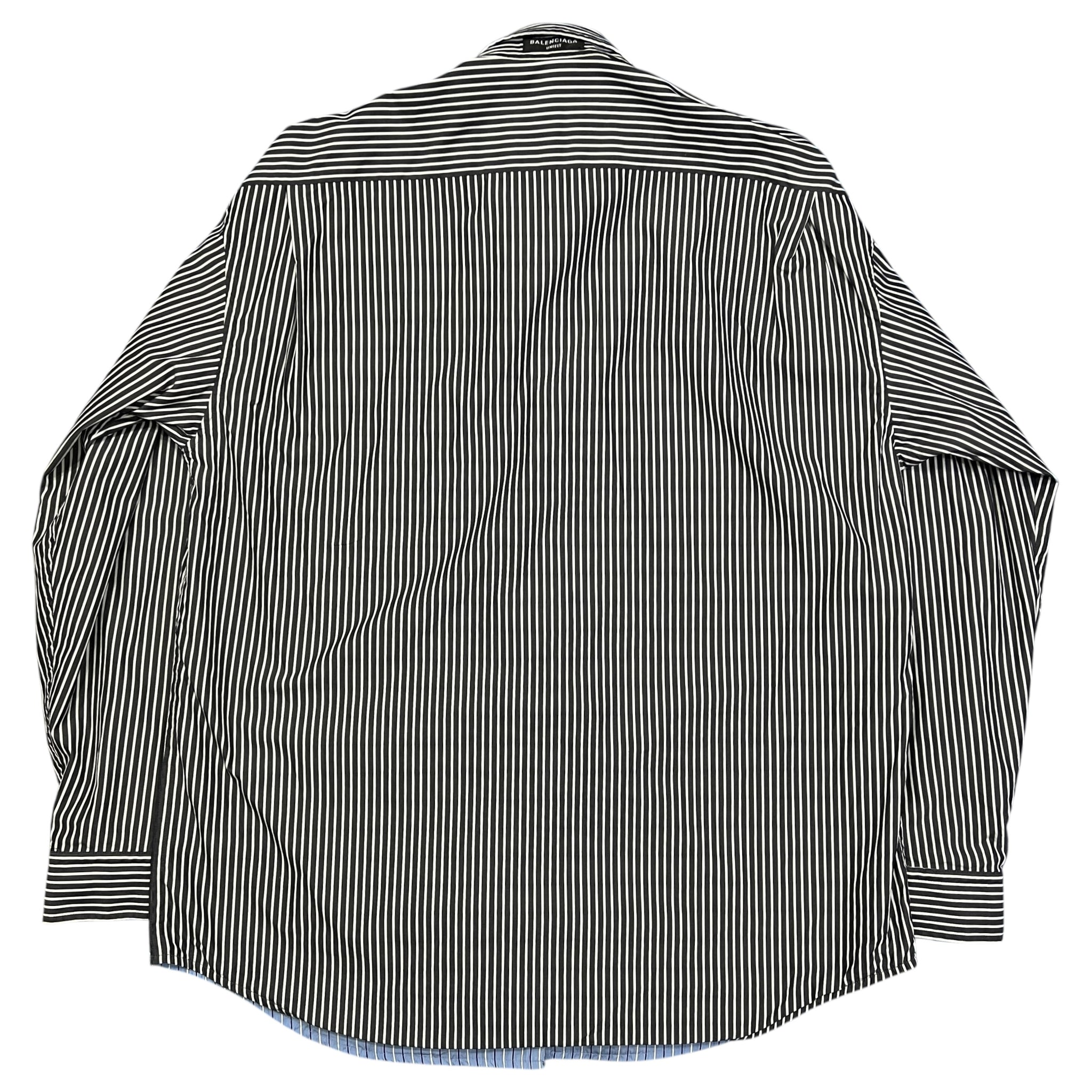 BALENCIAGA 2021 Fall Demna Gvasalia UNIFIT Striped Reversible Oversized Shirts