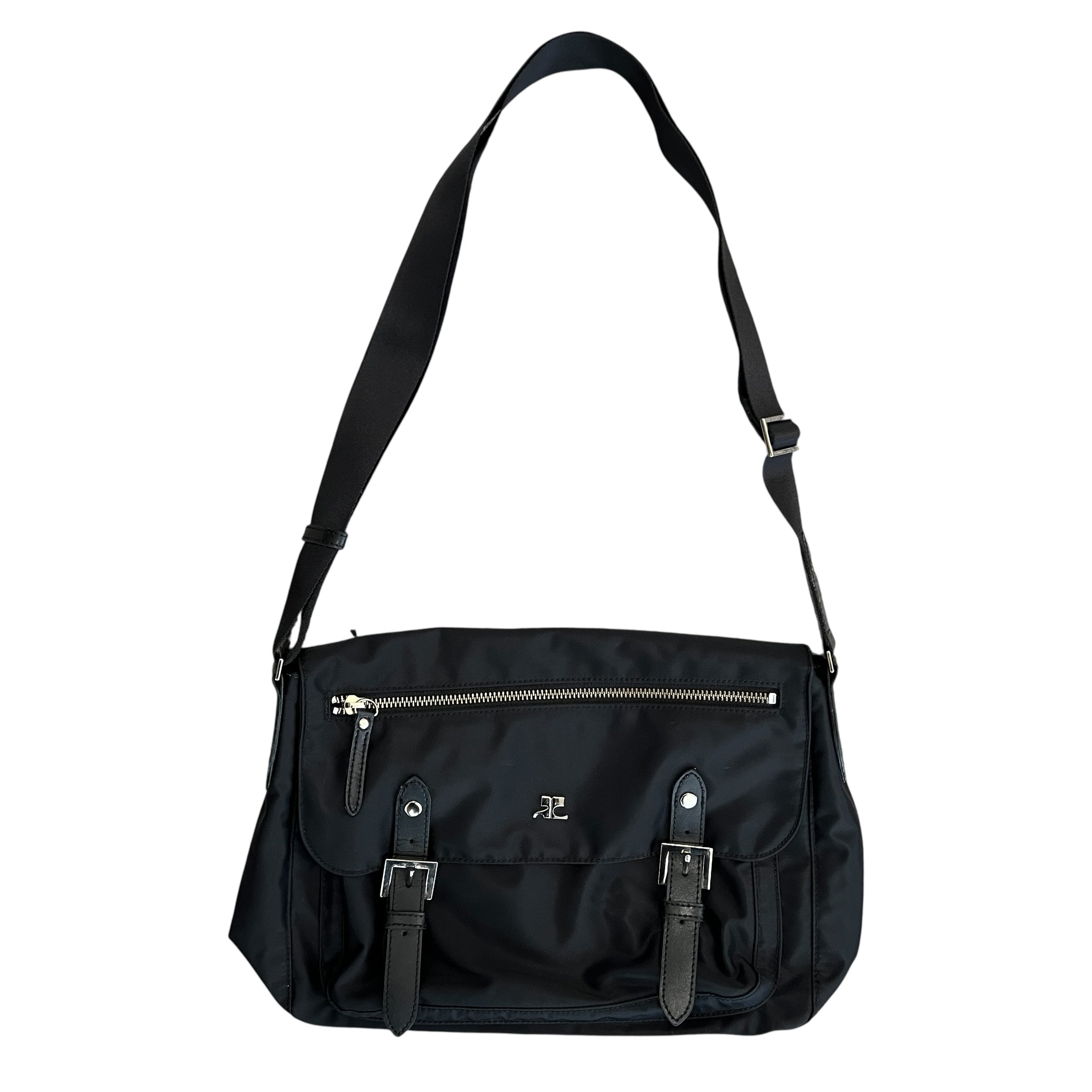 COURREGES Vintage Logo Plate Nylon Crossbody Bag – SEVENSTARCLOTHING