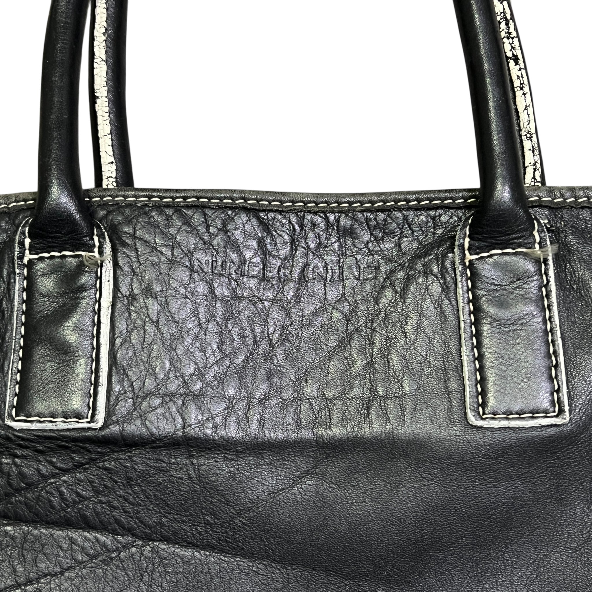 NUMBER (N)INE 2000's Archive Leather Expandable Tote Bag