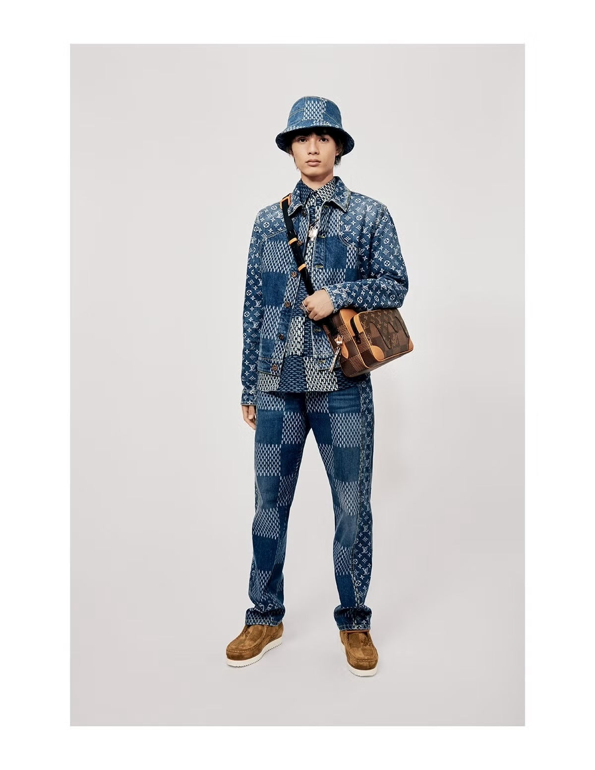 LOUIS VUITTON 2020AW × NIGO Giant Damier Waves Monogram Denim Jacket