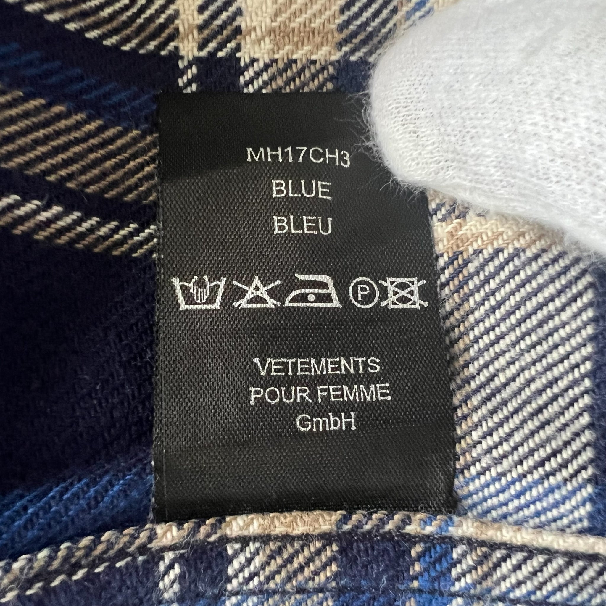 VEREMENTS 2016AW DEMNA GVASALIA TIME IS MONEY CHECK SHIRT