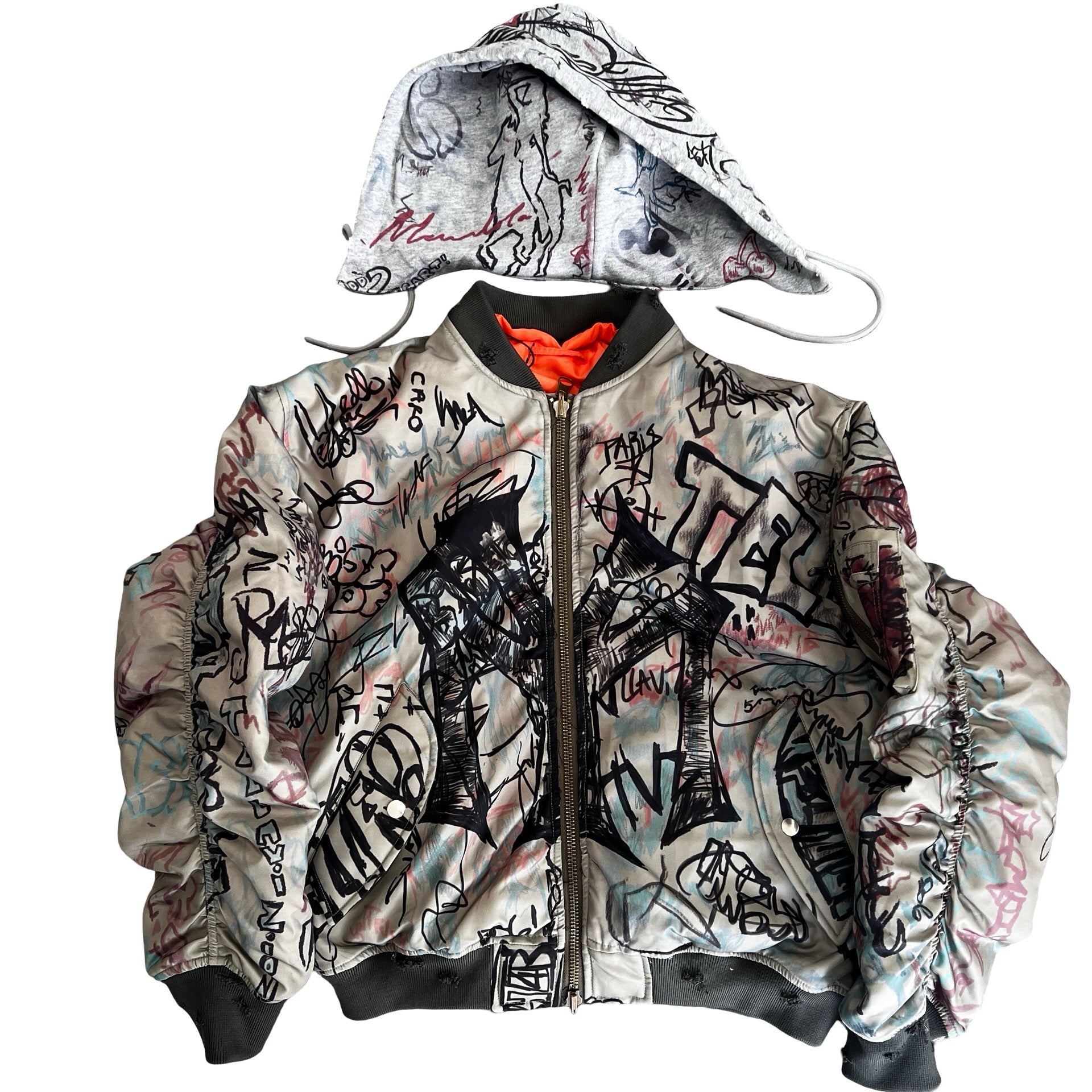 MOWALOLA Graffiti Reversible Bomber Jacket M – SEVENSTARCLOTHING