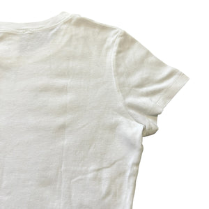 Christian Dior × John Galliano 2005SS Floral Embellished Rhinestone T-Shirt White
