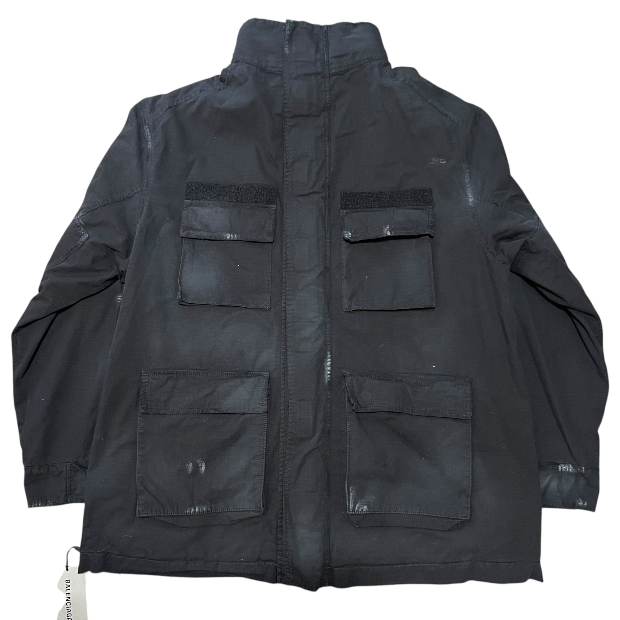 BALENCIAGA 2024SS Wearable Double Front Distressed Cargo Jacket
