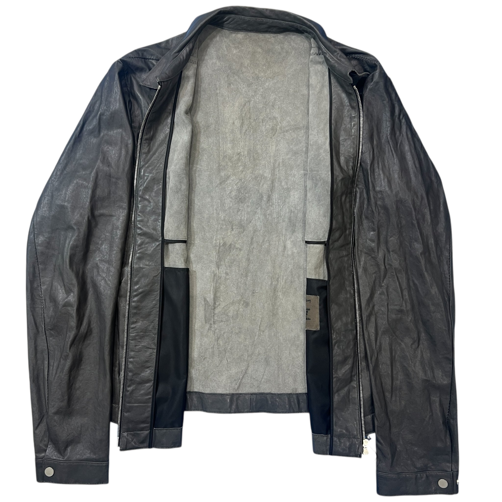 San 2024FW Lambskin Zip-Up Leather Jacket