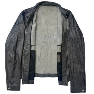 San 2024FW Lambskin Zip-Up Leather Jacket – SEVENSTARCLOTHING