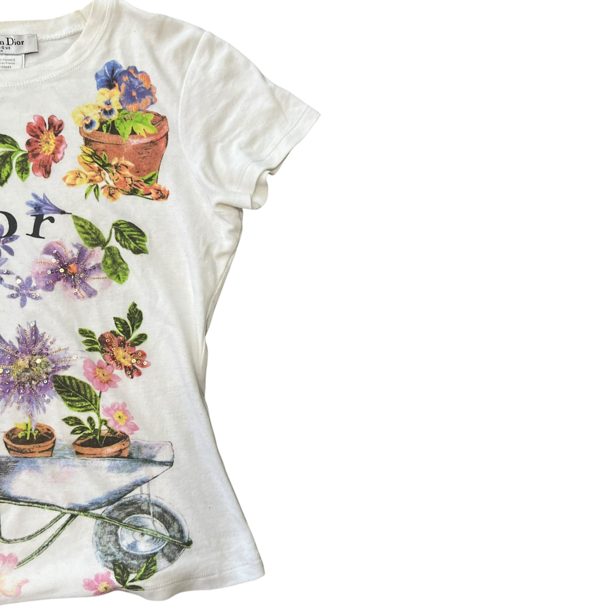 Christian Dior John Galliano Flower Sequins T-Shirts