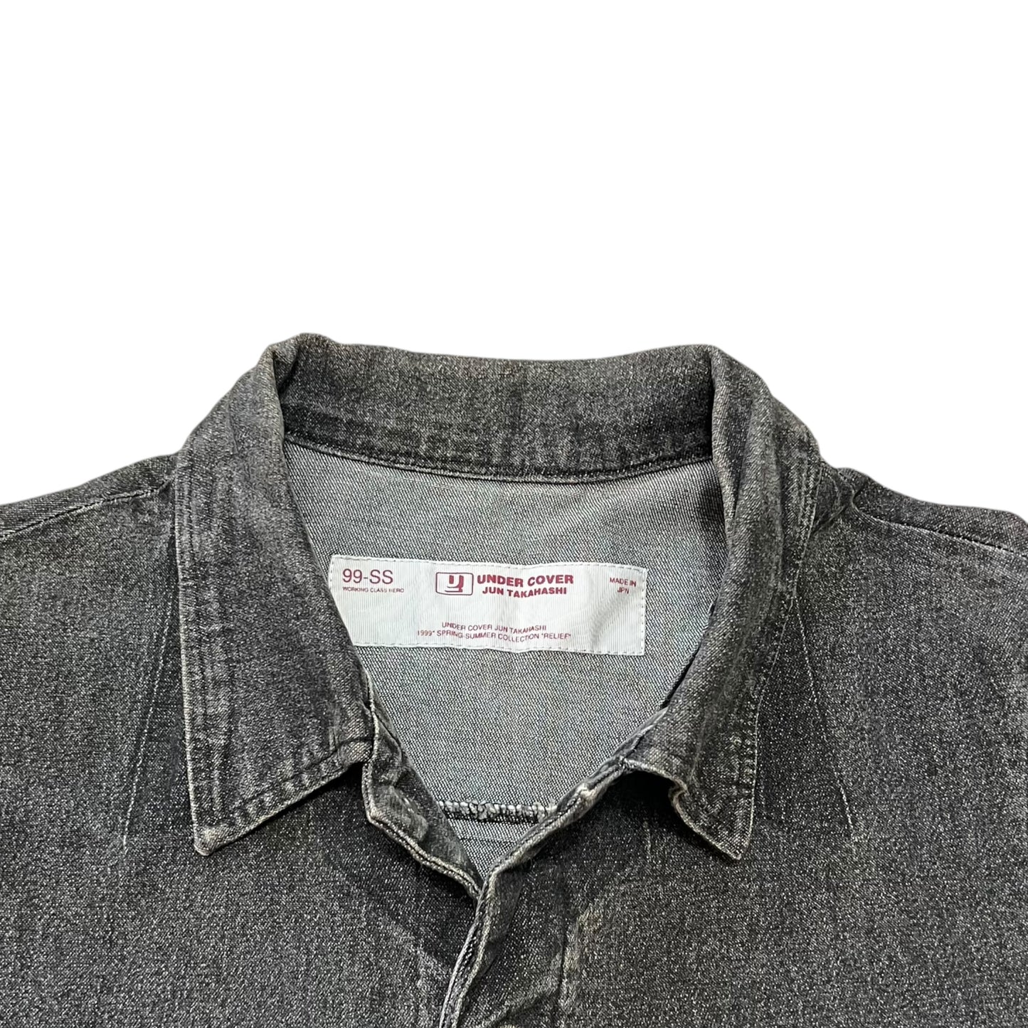 UNDER COVER 99SS RELIEF OVER-DYED Trompe-l'oeil Denim Shirt