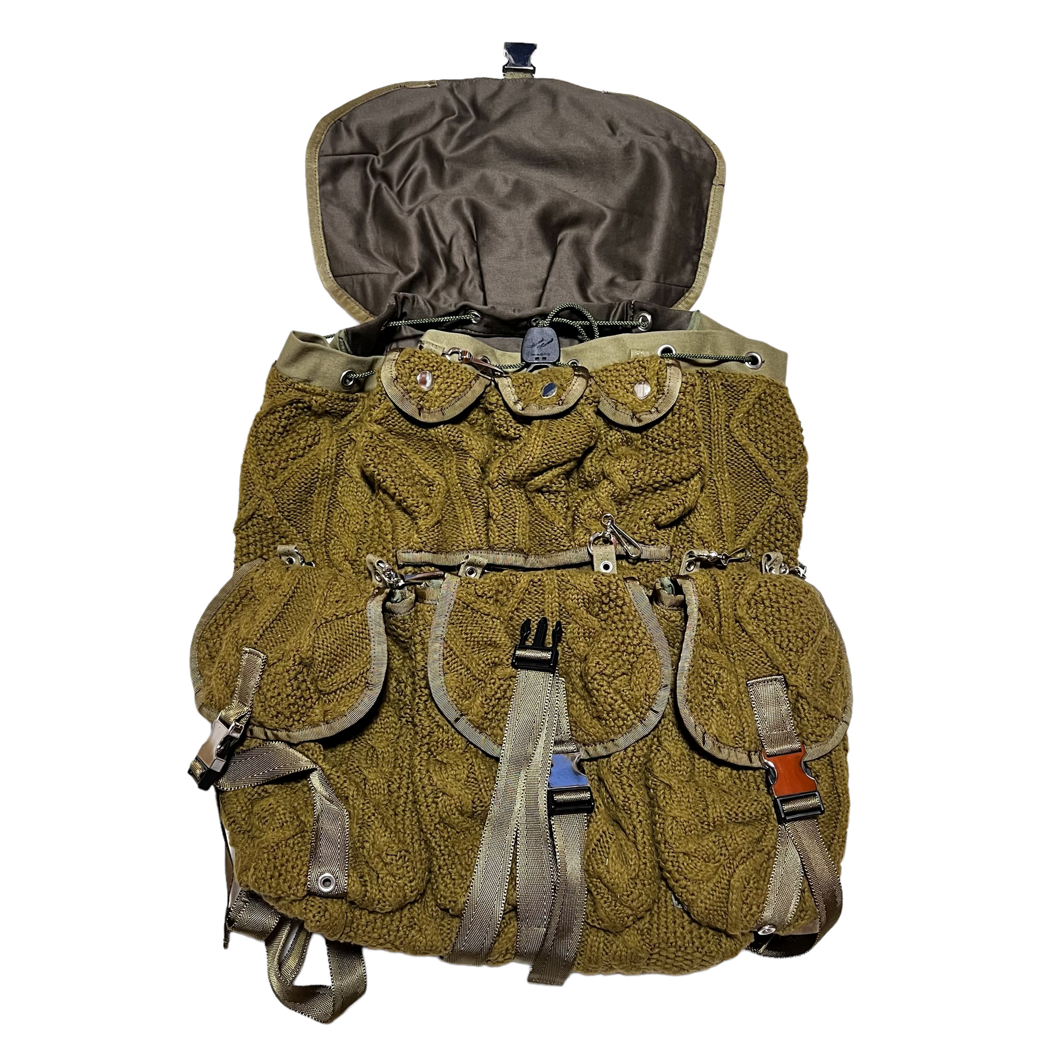 UNDERCOVER 2004AW BUT BEAUTIFUL MODULAR KNIT BACKPACK KHAKI