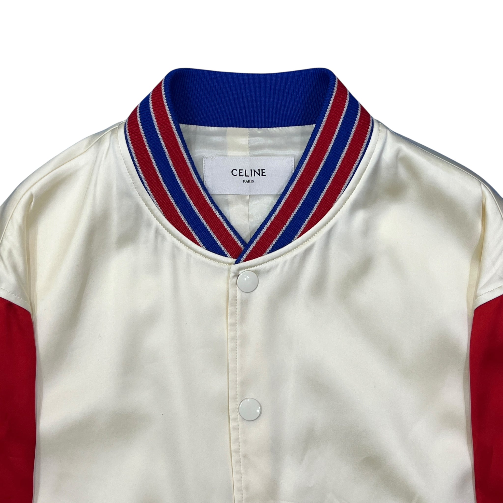 CELINE 2023SS HEDI SLIMANE American Souvenir Satin Teddy Bomber Jacket