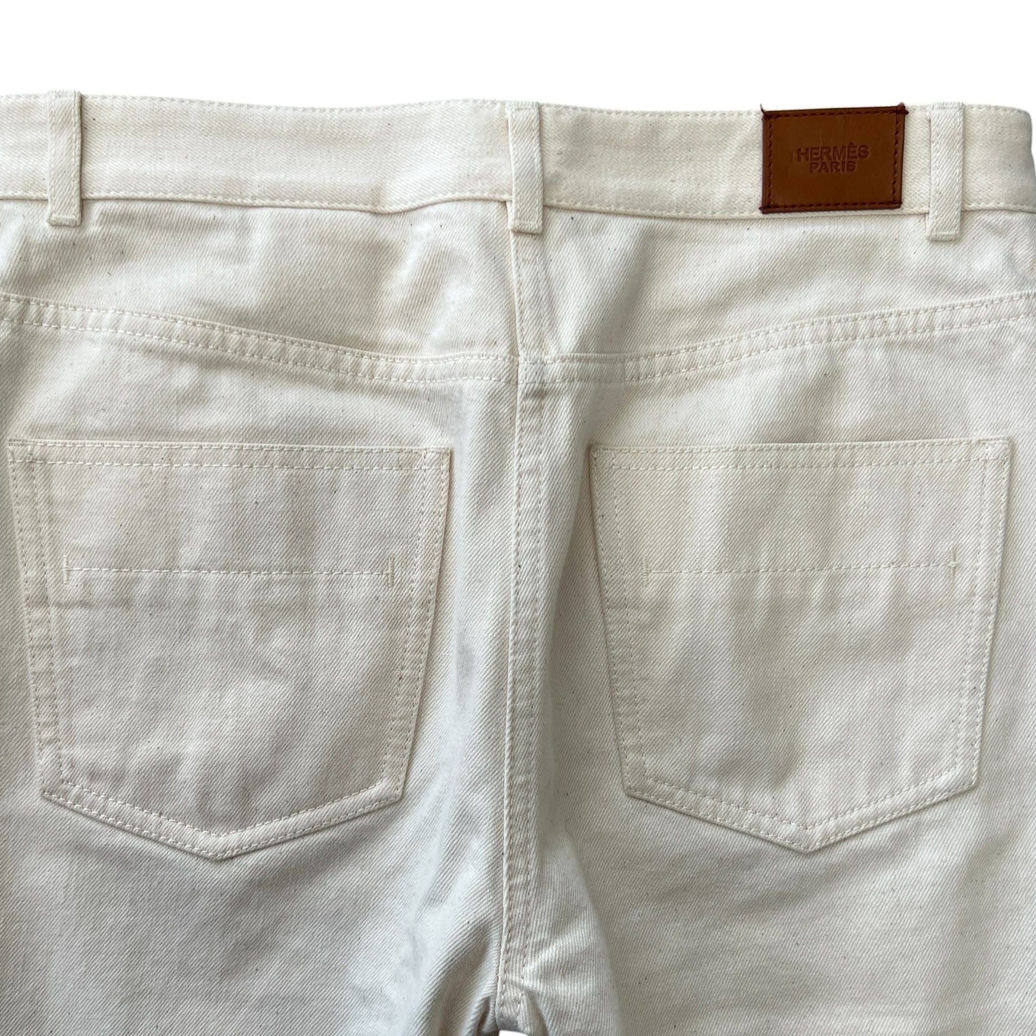 HERMES 2020SS 5 Pocket Ivory Denim Pants