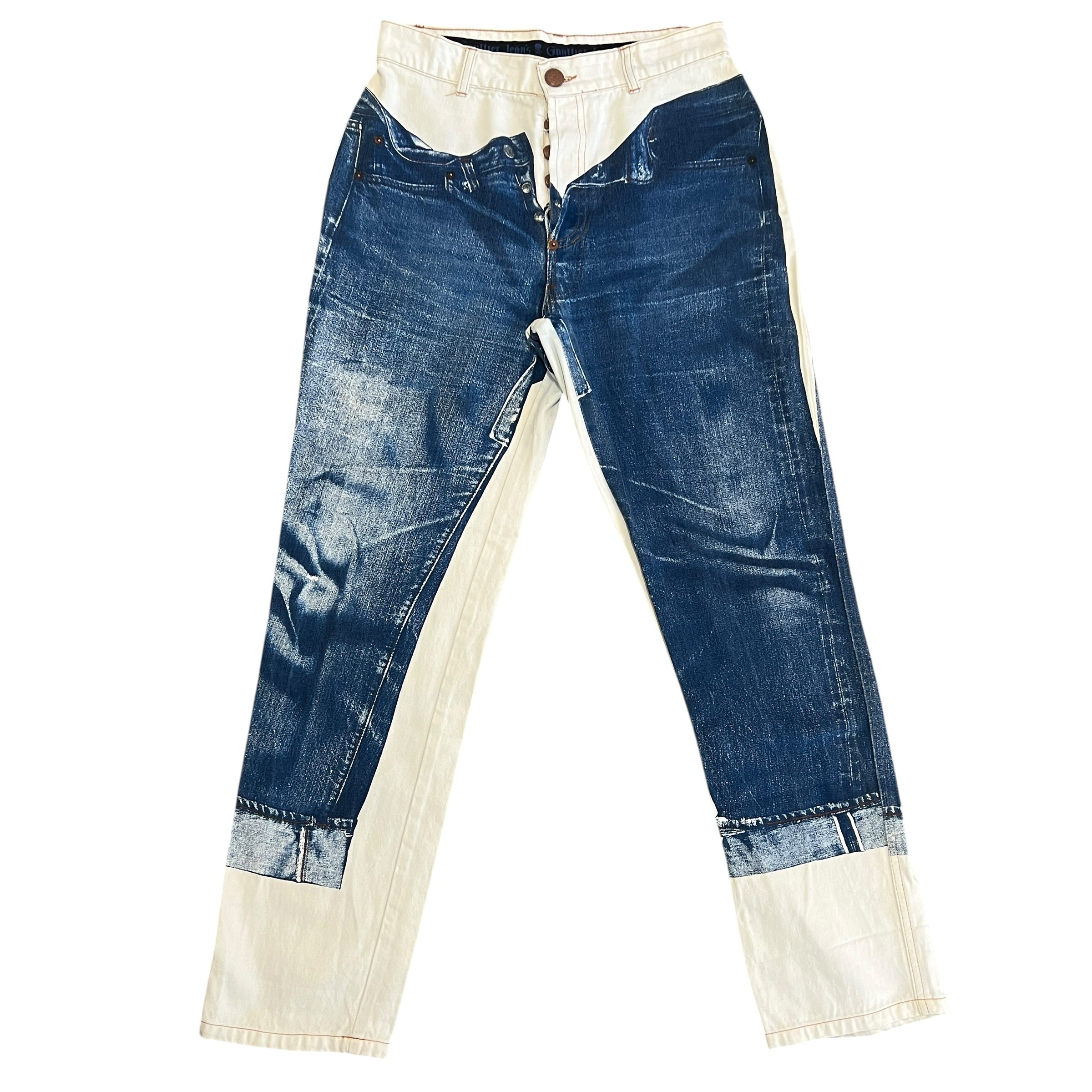 jean paul gaultier リブ 40サイズ オリーブ Jean Paul Gaultier Trompe-l'oeil Jeans 40 – SEVENSTARCLOTHING