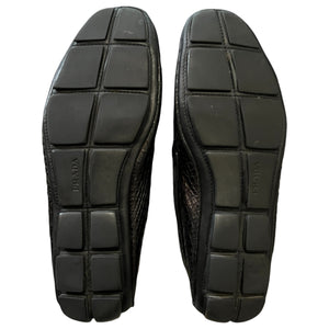 PRADA Crocodile-Embossed Leather Loafers