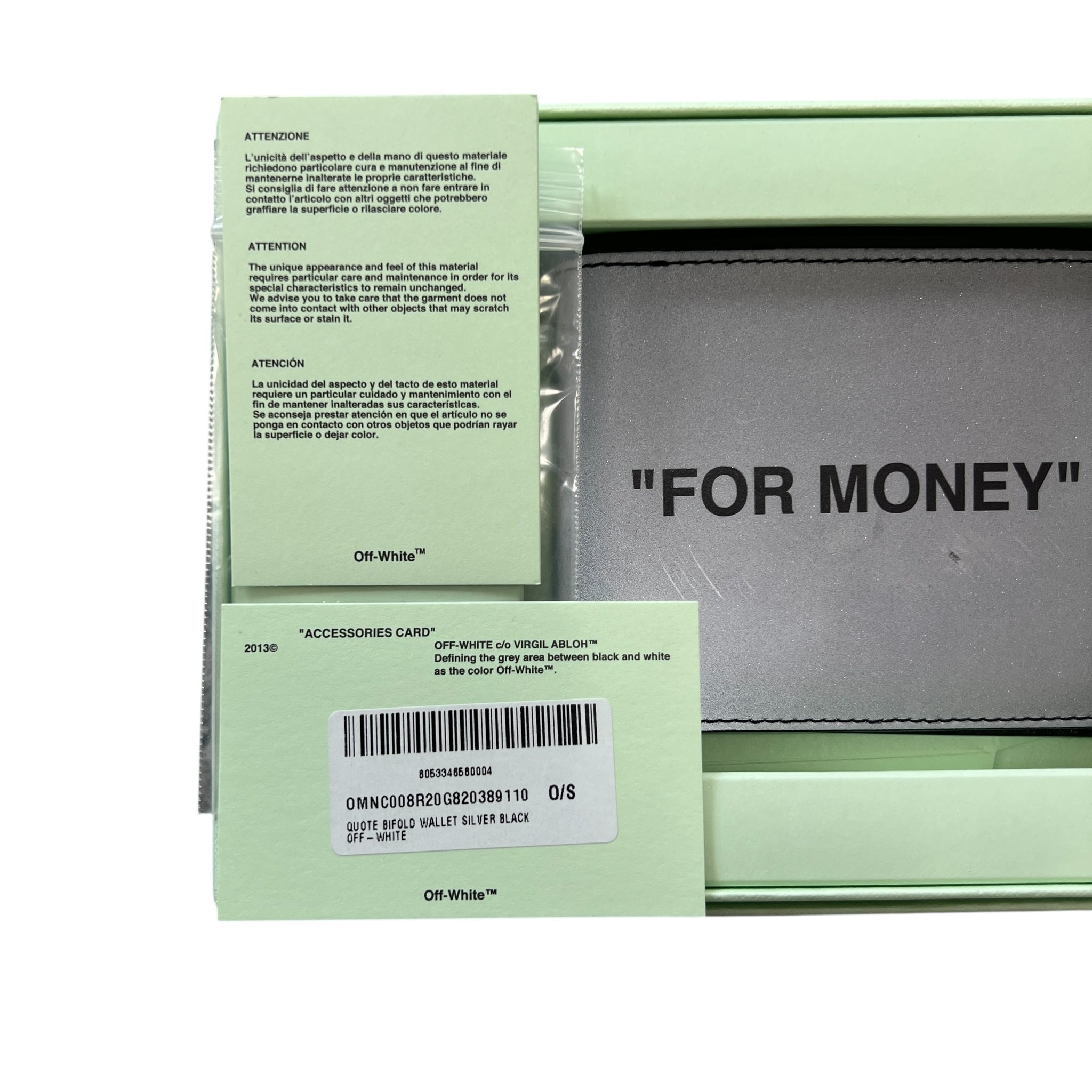 OFF-WHITE c/o Virgil Abloh "FOR MONEY" Bifold Wallet