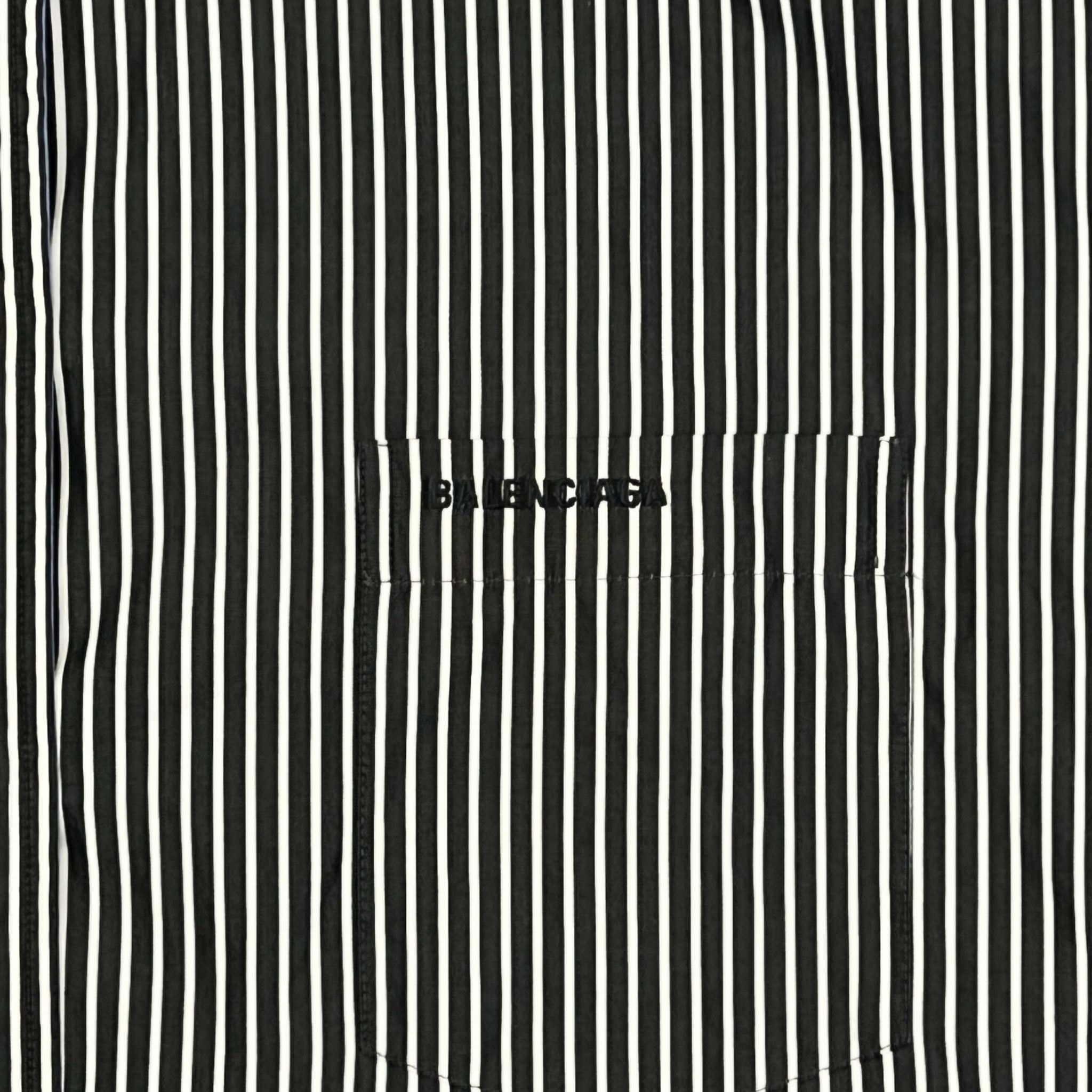 BALENCIAGA 2021 Fall Demna Gvasalia UNIFIT Striped Reversible Oversized Shirts