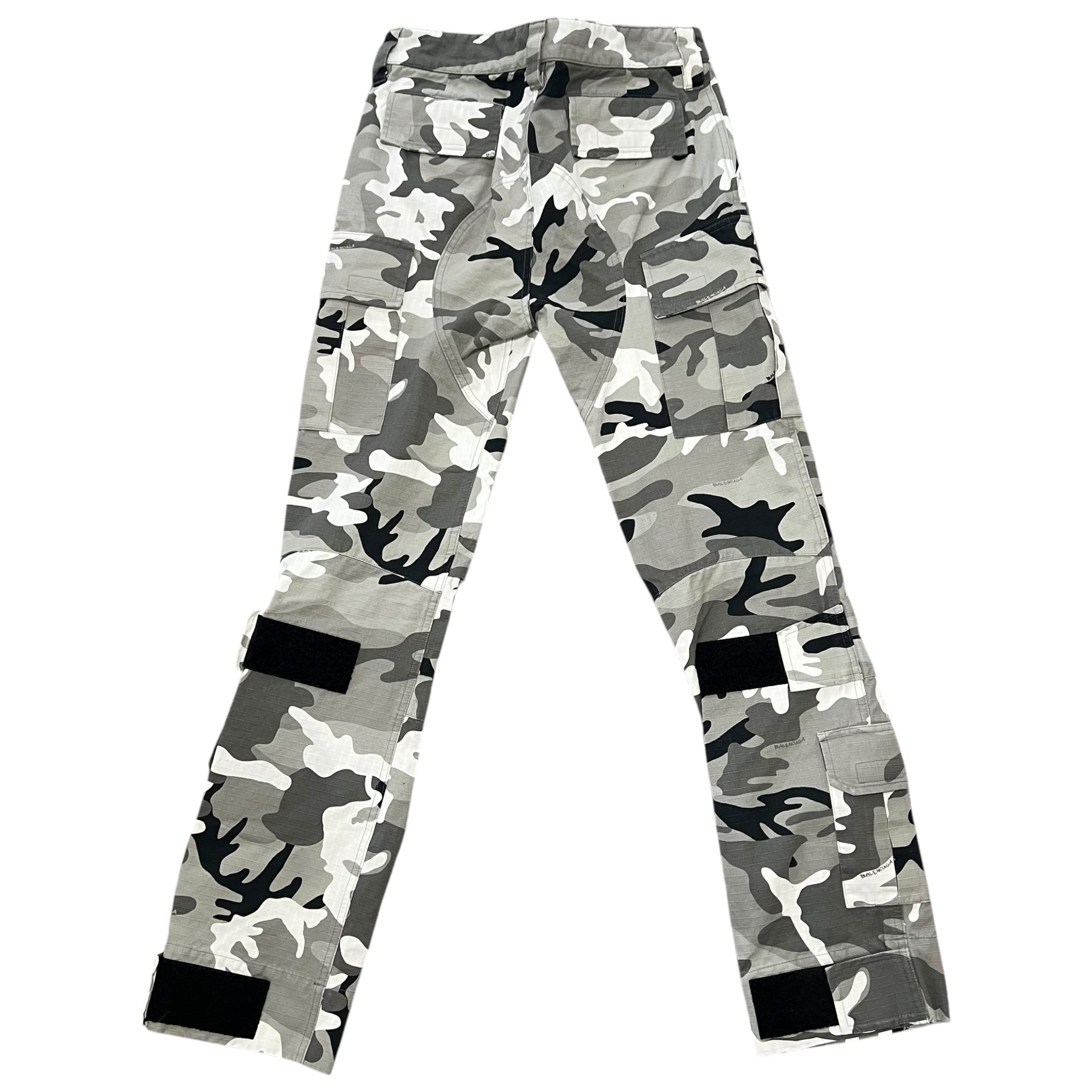 BALENCIAGA Demna Gvasalia 2021 FW Fitted Camo Cargo Pocket Pants