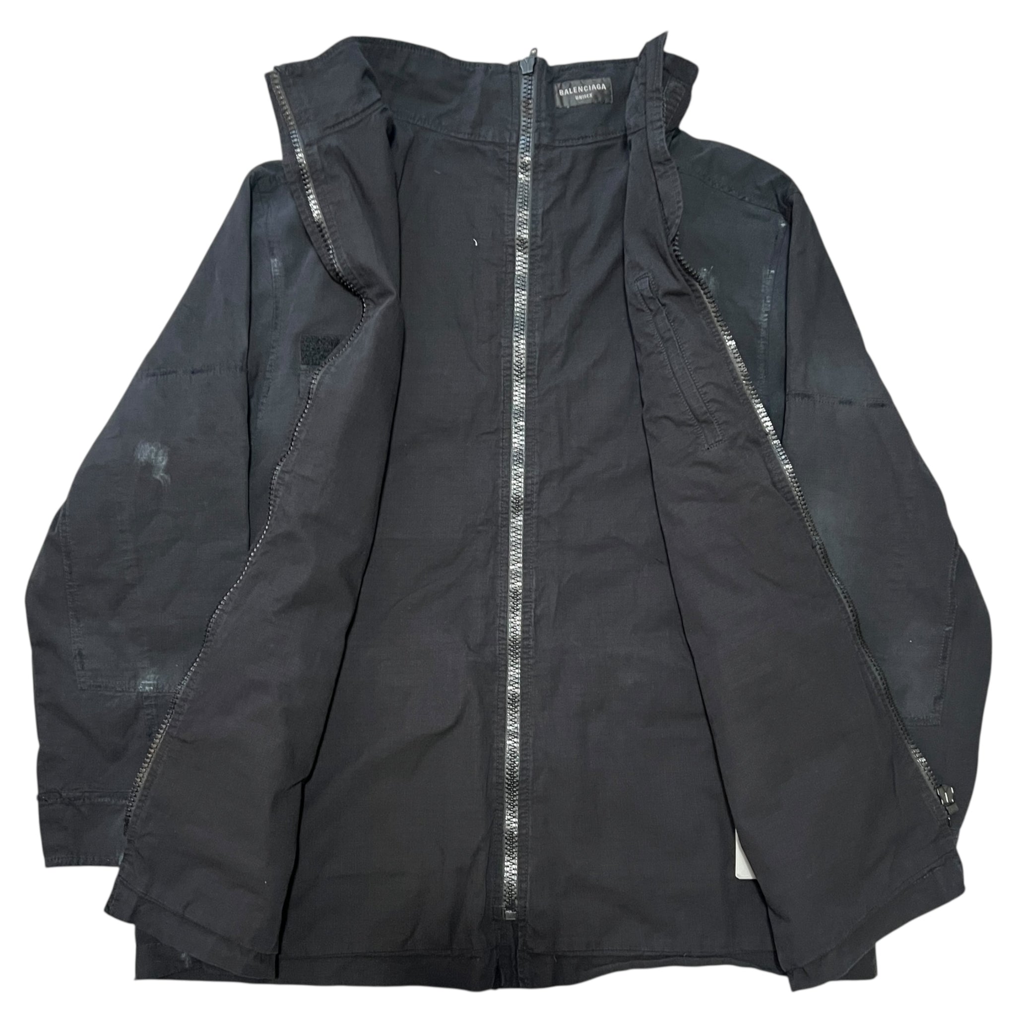 BALENCIAGA 2024SS Wearable Double Front Distressed Cargo Jacket