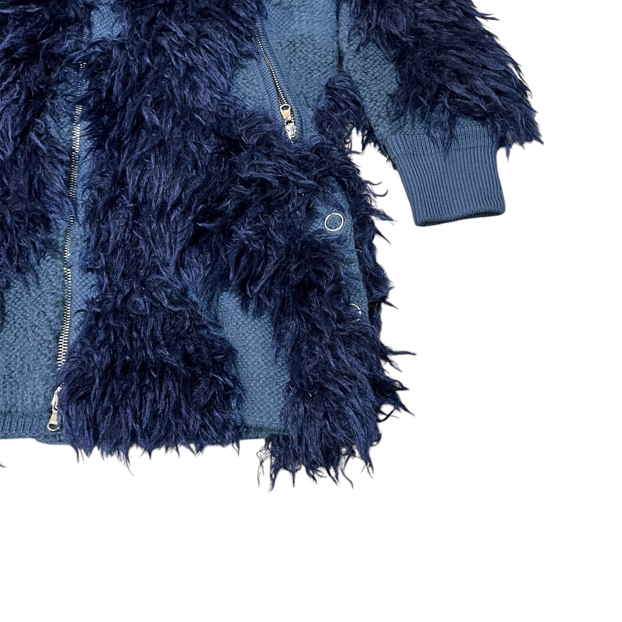 3.1 Philip Lim Zip Up Mohair Pattern Long  Cardigan