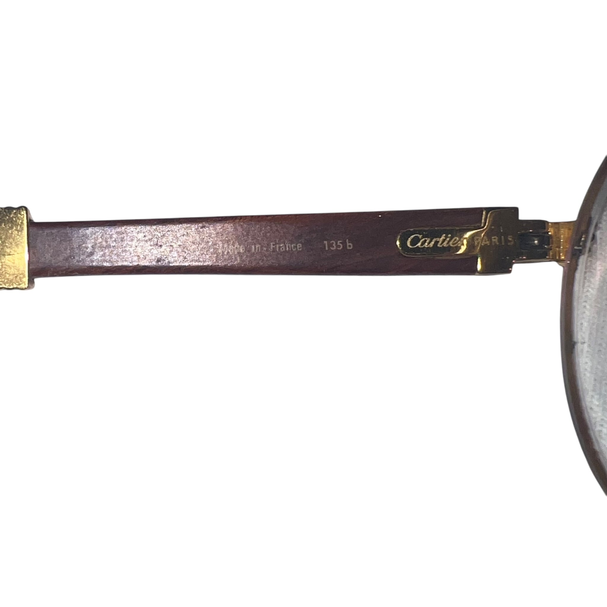 CARTIER VINTAGE WOOD GOLD GLASSES