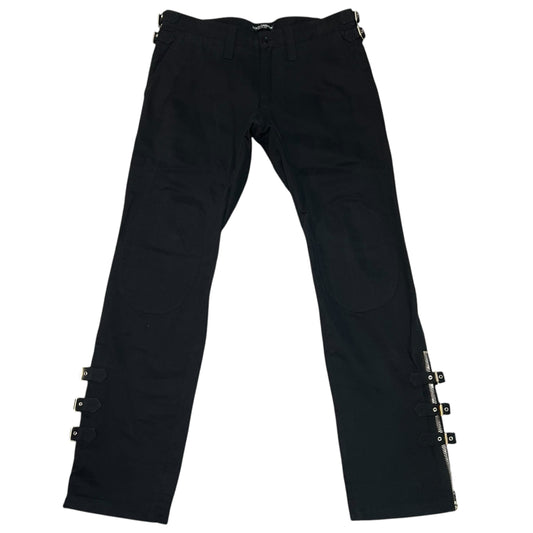 DOLCE&GABBANA 2003AW Side Zip Double Knee Belt Side Zip Bontage Pants