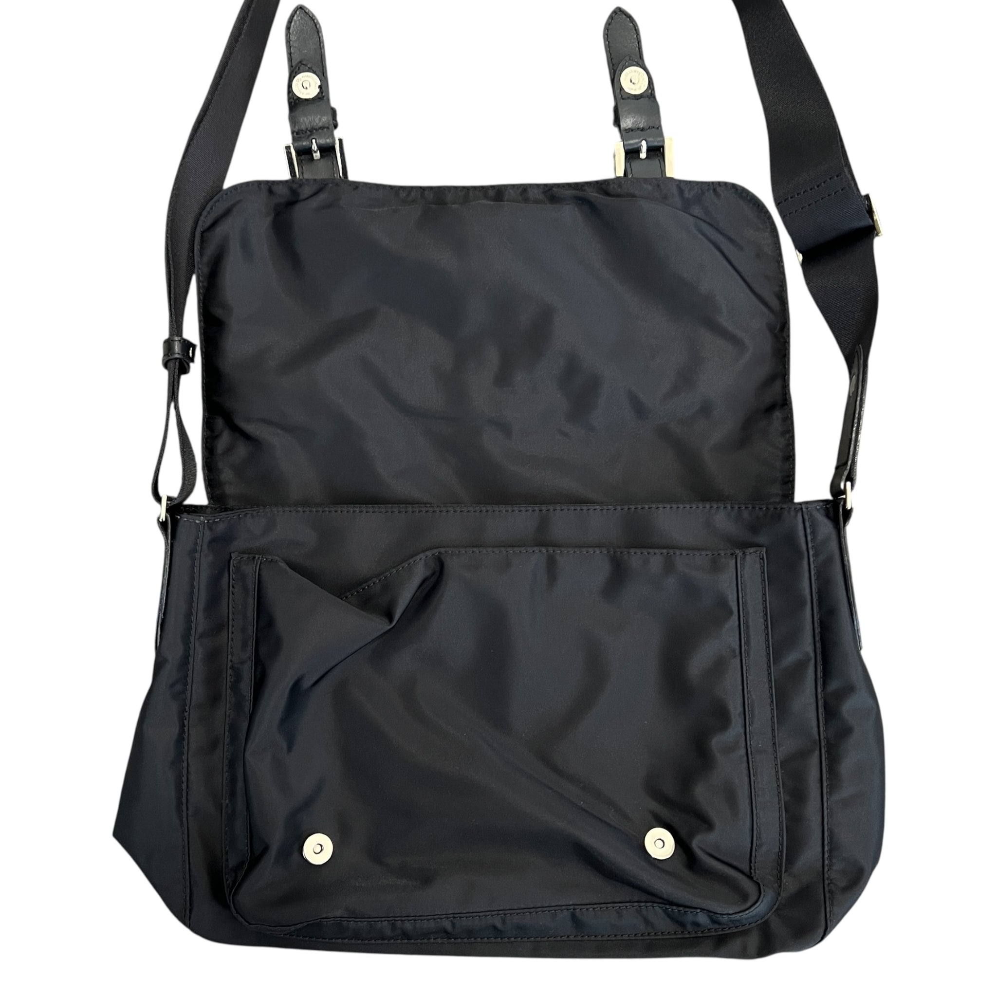 COURREGES Vintage Logo Plate Nylon Crossbody Bag